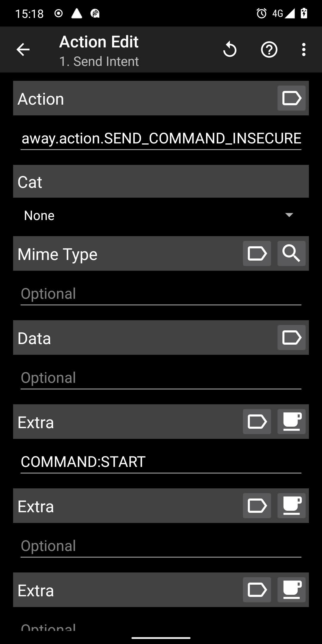 Tasker Intent 配置
